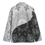 Black And White Yin Yang Mandala Print Men's Blazer