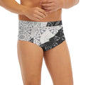 Black And White Yin Yang Mandala Print Men's Briefs