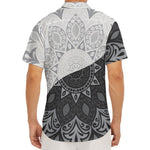 Black And White Yin Yang Mandala Print Men's Deep V-Neck Shirt