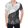 Black And White Yin Yang Mandala Print Men's Shirt