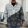 Black And White Yin Yang Mandala Print Men's Shirt Jacket