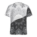 Black And White Yin Yang Mandala Print Men's Athletic T-Shirt