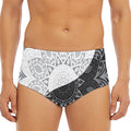 Black And White Yin Yang Mandala Print Men's Triangle Swim Briefs