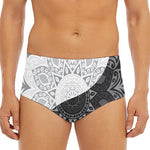 Black And White Yin Yang Mandala Print Men's Triangle Swim Briefs