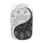 Black And White Yin Yang Mandala Print Mesh Laundry Hamper