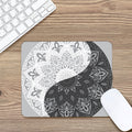 Black And White Yin Yang Mandala Print Mouse Pad