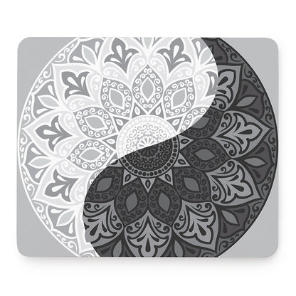Black And White Yin Yang Mandala Print Mouse Pad