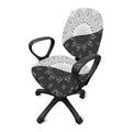 Black And White Yin Yang Mandala Print Office Chair Cover