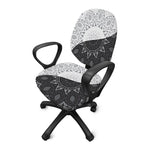Black And White Yin Yang Mandala Print Office Chair Cover
