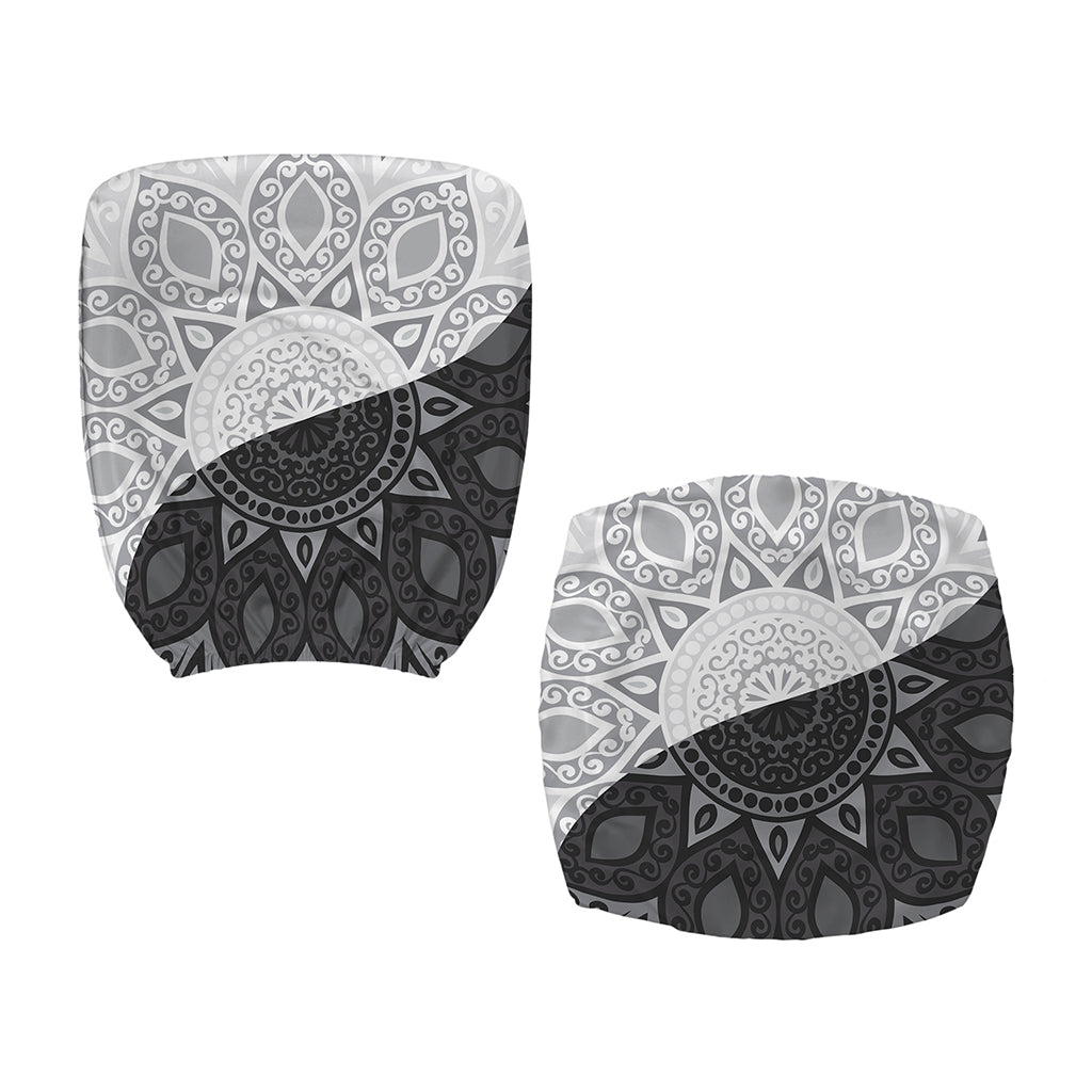 Black And White Yin Yang Mandala Print Office Chair Cover