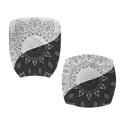 Black And White Yin Yang Mandala Print Office Chair Cover