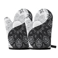 Black And White Yin Yang Mandala Print Oven Mitts