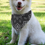 Black And White Yin Yang Mandala Print Over The Collar Dog Bandana