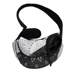 Black And White Yin Yang Mandala Print Pet Sling Carrier