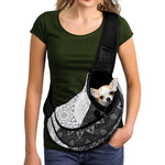 Black And White Yin Yang Mandala Print Pet Sling Carrier