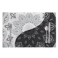 Black And White Yin Yang Mandala Print Placemat