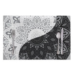 Black And White Yin Yang Mandala Print Placemat