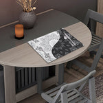 Black And White Yin Yang Mandala Print Placemat