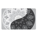 Black And White Yin Yang Mandala Print Polyester Doormat