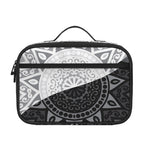 Black And White Yin Yang Mandala Print Portable Lunch Bag