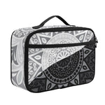 Black And White Yin Yang Mandala Print Portable Lunch Bag