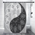 Black And White Yin Yang Mandala Print Premium Shower Curtain