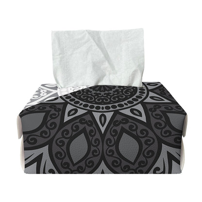Black And White Yin Yang Mandala Print Rectangle Tissue Box Cover
