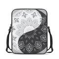 Black And White Yin Yang Mandala Print Rectangular Crossbody Bag