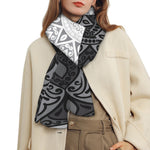 Black And White Yin Yang Mandala Print Scarf