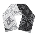 Black And White Yin Yang Mandala Print Scarf