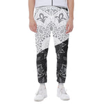 Black And White Yin Yang Mandala Print Scuba Joggers