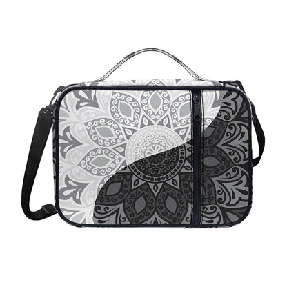 Black And White Yin Yang Mandala Print Shoulder Strap Bible Bag