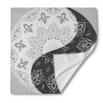 Black And White Yin Yang Mandala Print Silk Bandana
