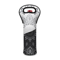 Black And White Yin Yang Mandala Print Single Neoprene Wine Tote