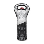 Black And White Yin Yang Mandala Print Single Neoprene Wine Tote