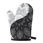 Black And White Yin Yang Mandala Print Single Oven Mitt