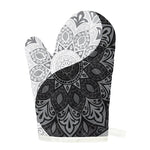 Black And White Yin Yang Mandala Print Single Oven Mitt