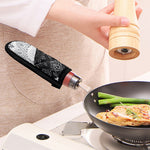 Black And White Yin Yang Mandala Print Skillet Handle Cover