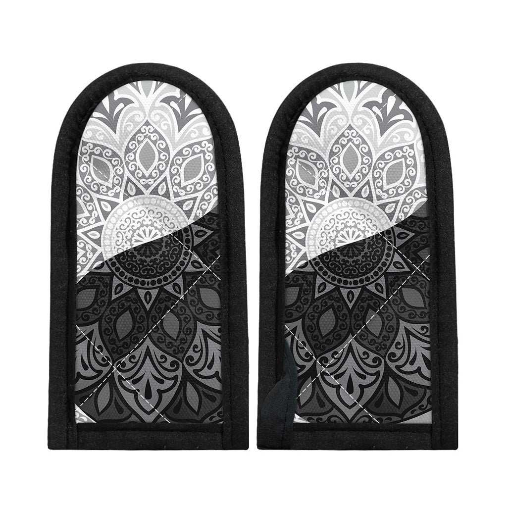 Black And White Yin Yang Mandala Print Skillet Handle Cover
