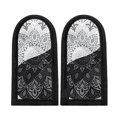 Black And White Yin Yang Mandala Print Skillet Handle Cover