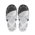 Black And White Yin Yang Mandala Print Slippers
