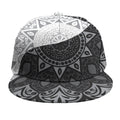 Black And White Yin Yang Mandala Print Snapback Cap
