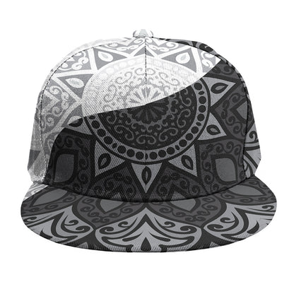 Black And White Yin Yang Mandala Print Snapback Cap