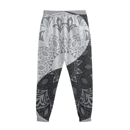 Black And White Yin Yang Mandala Print Sweatpants