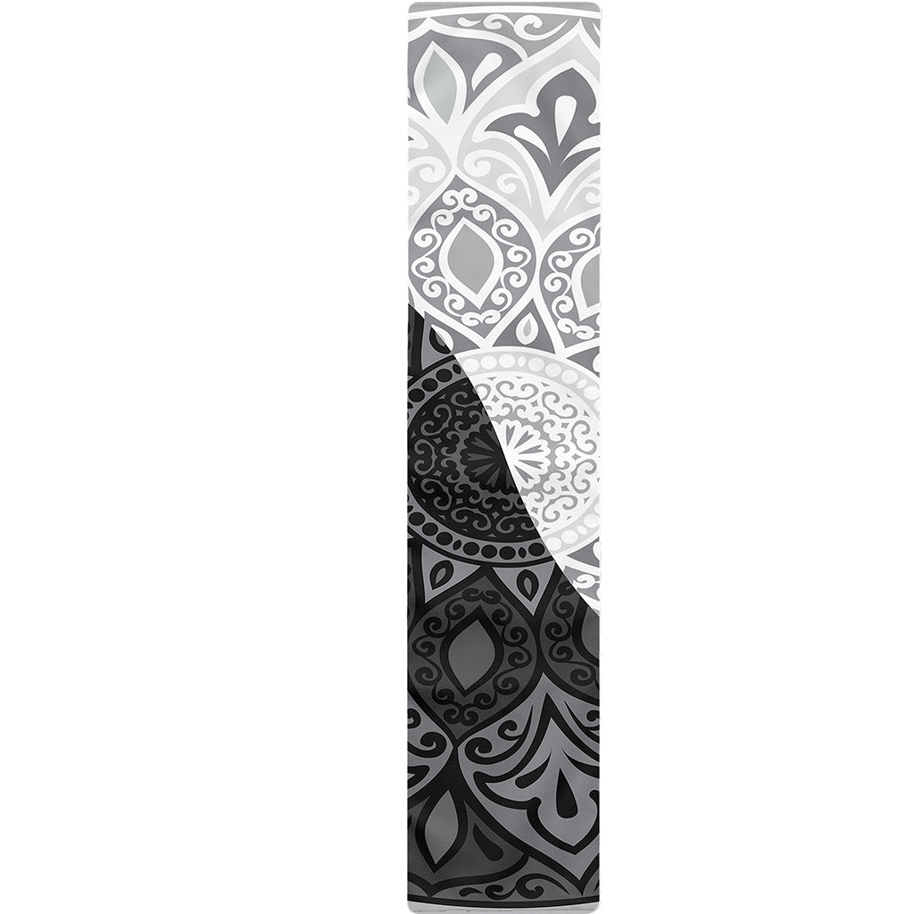 Black And White Yin Yang Mandala Print Table Runner