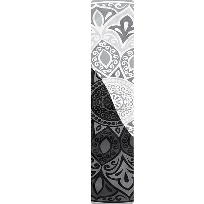 Black And White Yin Yang Mandala Print Table Runner