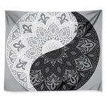 Black And White Yin Yang Mandala Print Tapestry