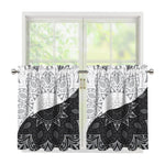 Black And White Yin Yang Mandala Print Tier Curtains