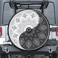 Black And White Yin Yang Mandala Print Tire Cover With Camera Hole