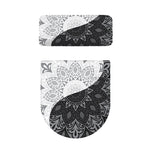 Black And White Yin Yang Mandala Print Toilet Lid And Tank Cover Set